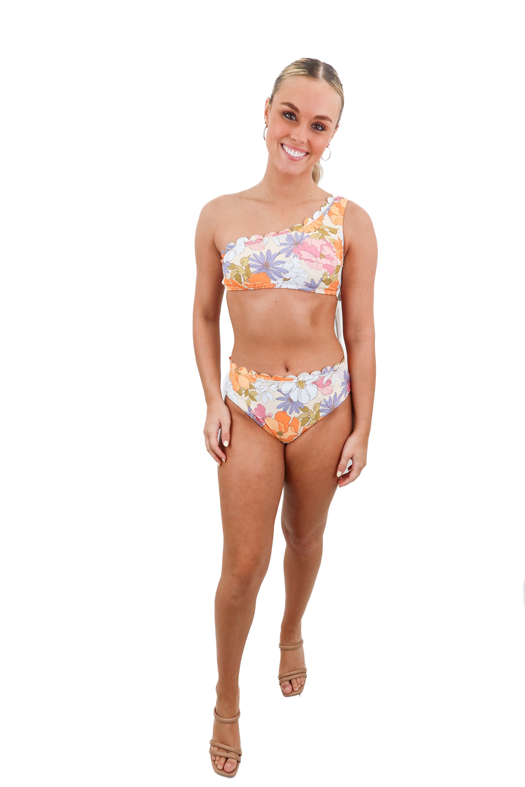 Cupshe floral one shoulder two piece (XS) NWT