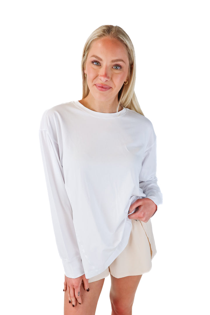 YPB white oversized long sleeve NWT (m; retails 50)