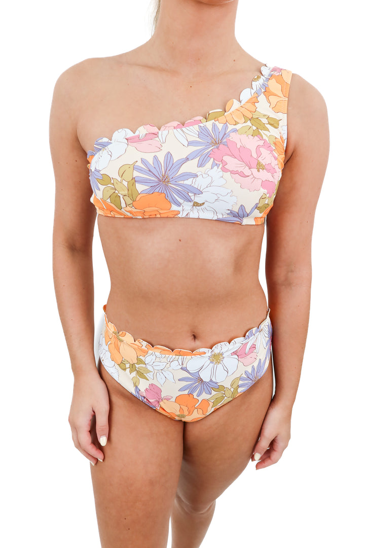Cupshe floral one shoulder two piece (XS) NWT