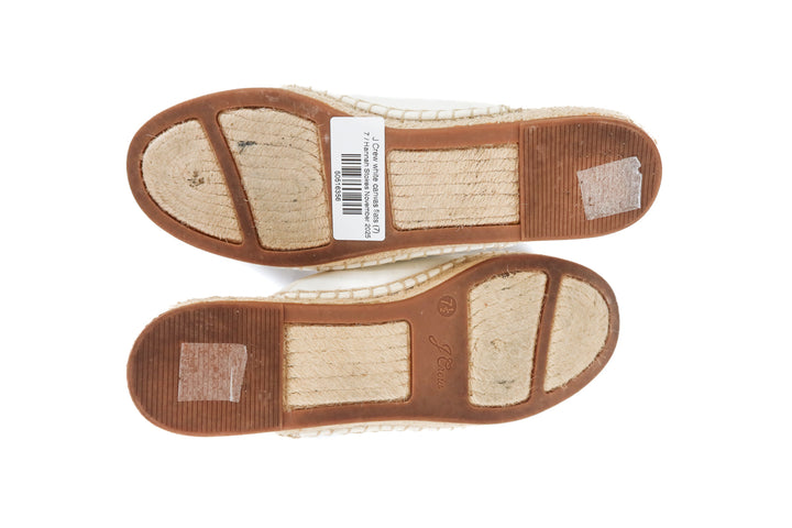 J Crew white canvas flats (7)