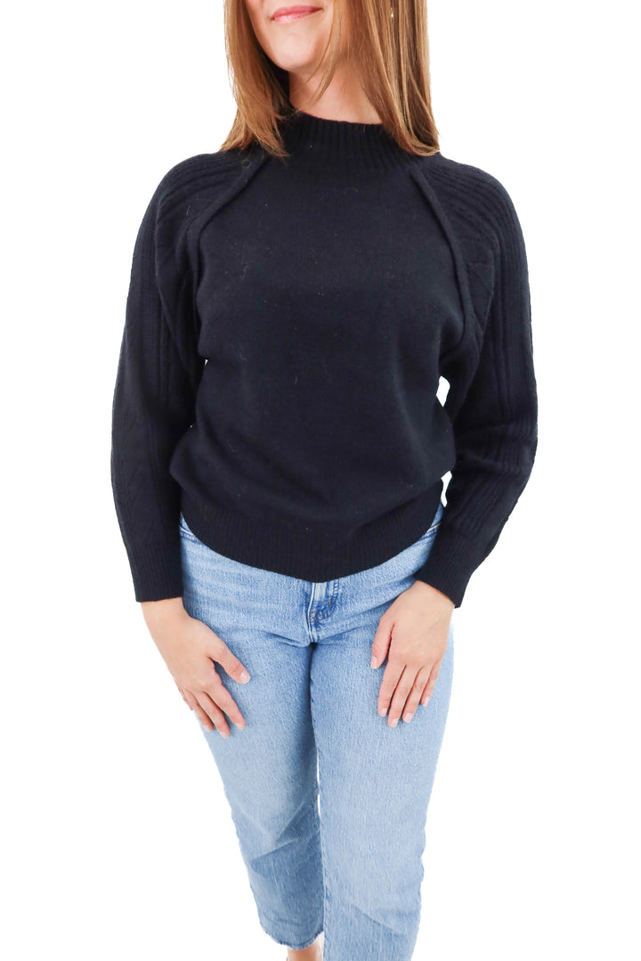 cupshe black mock neck sweater nwt (s)