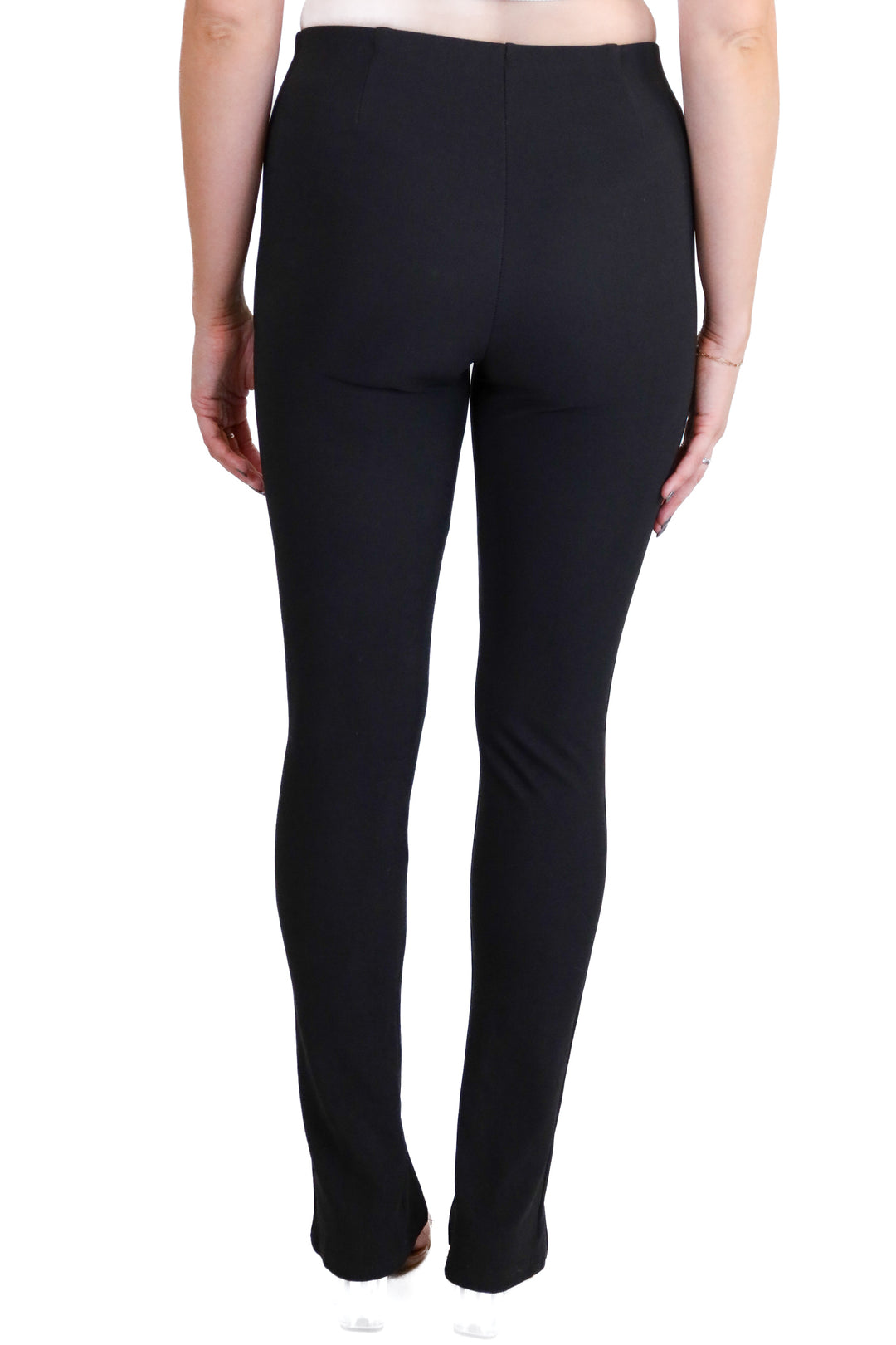 Adika Black Textured Knit Front Slit Pants (S)