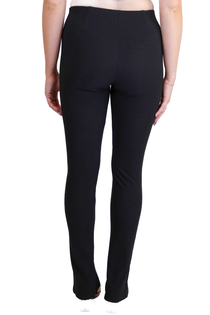Adika Black Textured Knit Front Slit Pants (S)