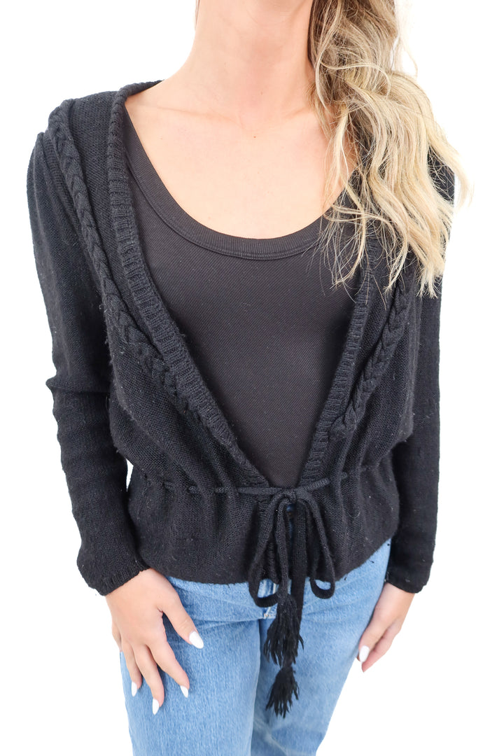 Intiearth black cardigan sweater (S)