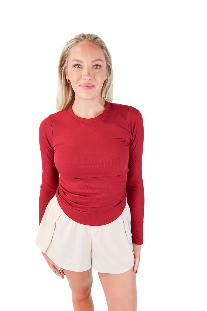 no boundaries red ribbed long sleeve NWT (s)