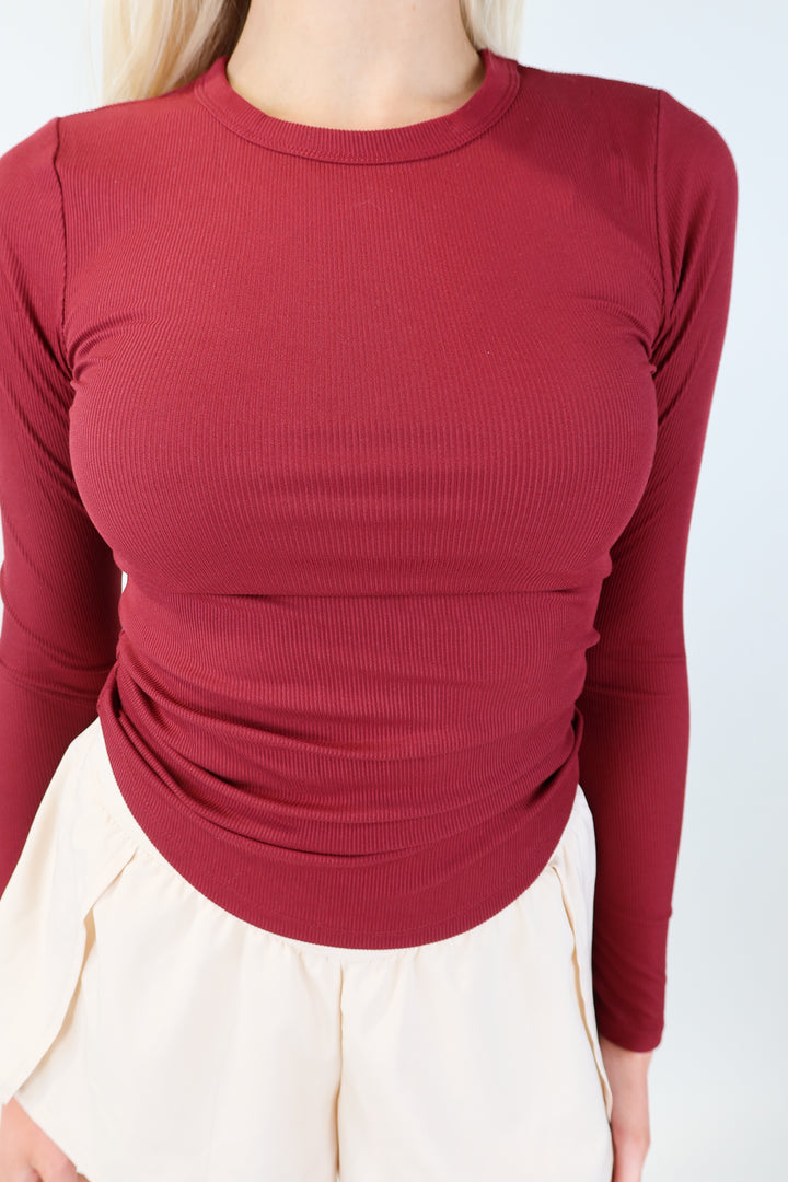 no boundaries red ribbed long sleeve NWT (s)