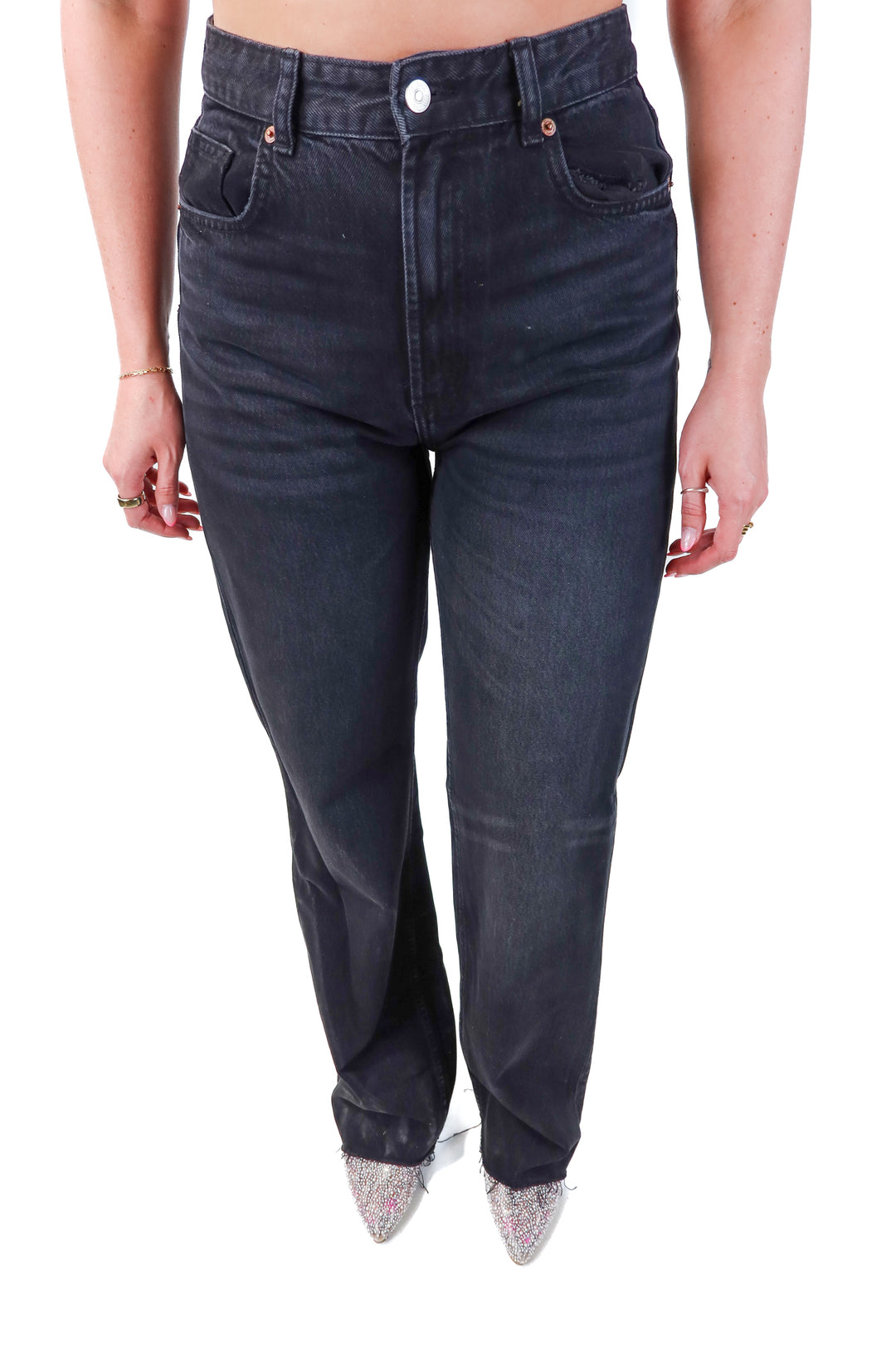 zara black raw hem jeans (8)