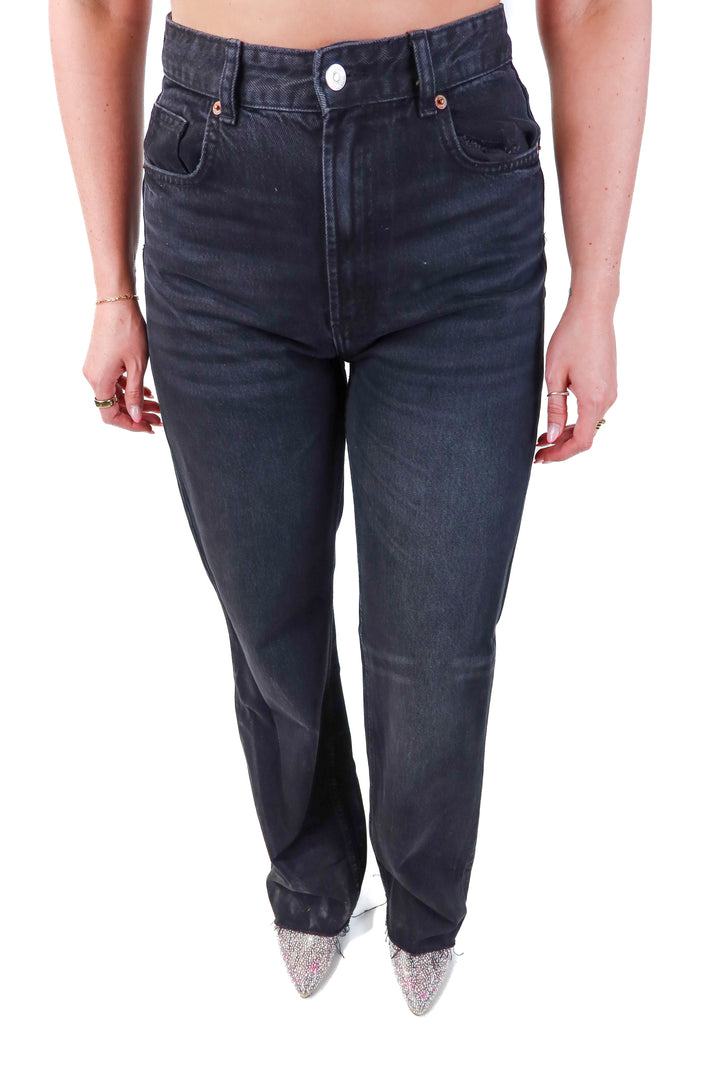 zara black raw hem jeans (8)