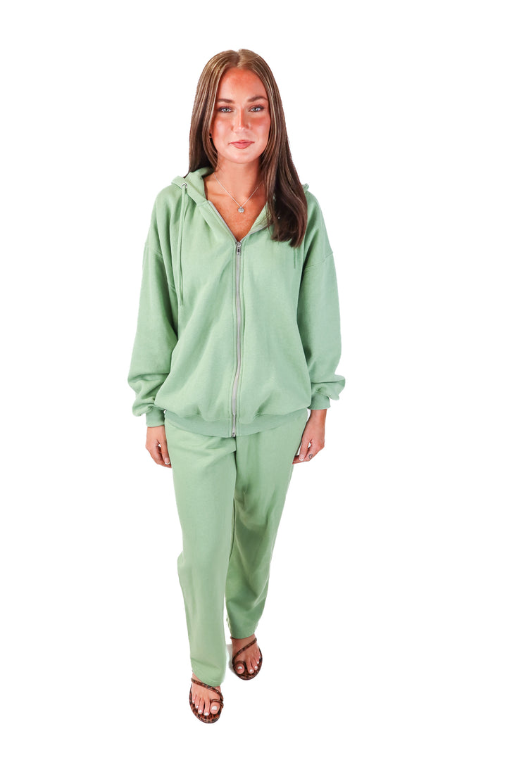 princess polly green loungewear set (6; retail $110)