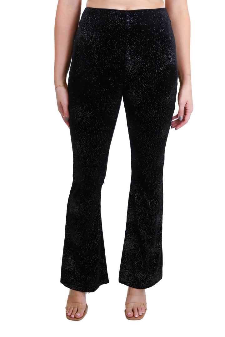Tiger Mist Black Velvet Sparkle Flare Pants (XS)