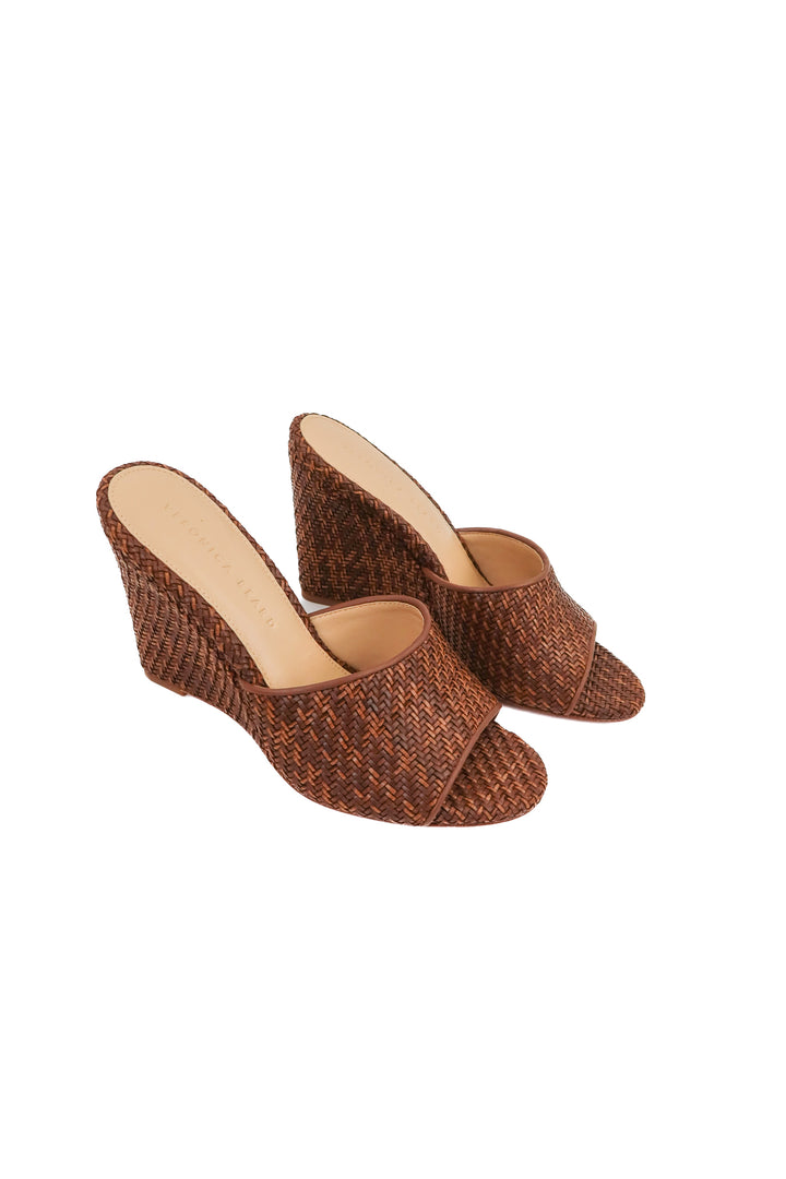 veronica beard brown rattan wedges NWOT (7; retail $350)