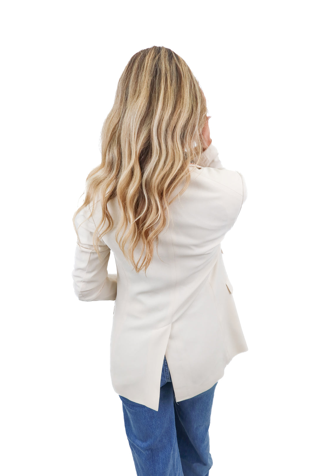 Rag & Bone cream blazer with black and gold stitching (2)