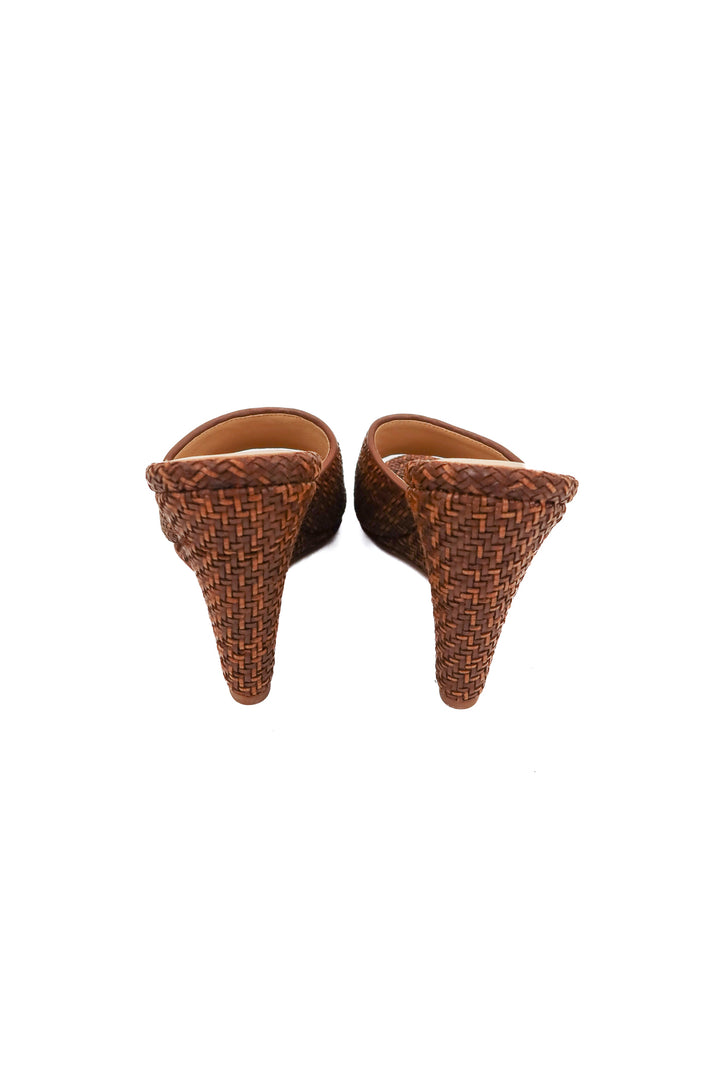 veronica beard brown rattan wedges NWOT (7; retail $350)