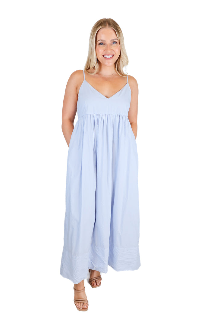 Jenni Kayne French Blue Cotton Maxi Dress NWT (S; Retail $325)