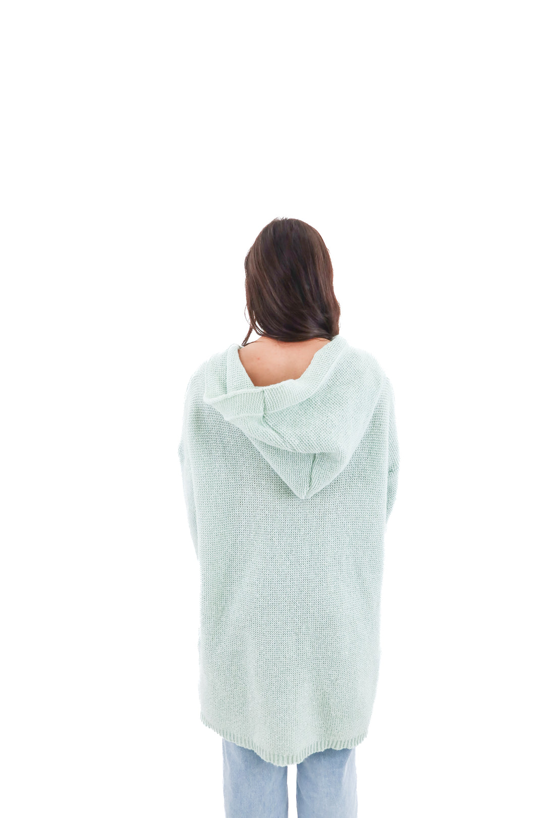 mint chunky hooded cardigan (m; retail $50)