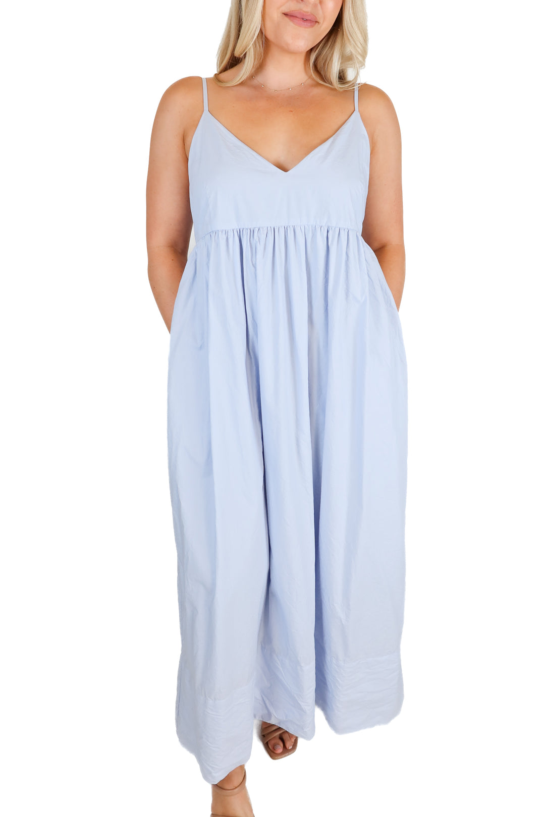 Jenni Kayne French Blue Cotton Maxi Dress NWT (S; Retail $325)