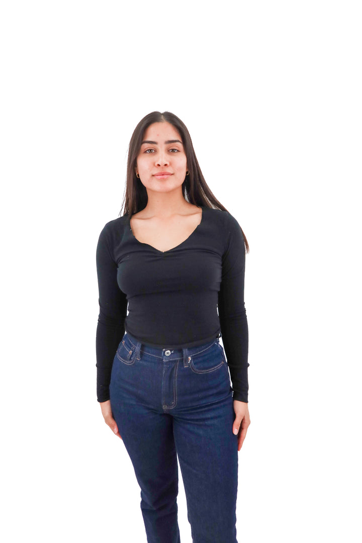 wild fable black longsleeve v-neck tee (xs)