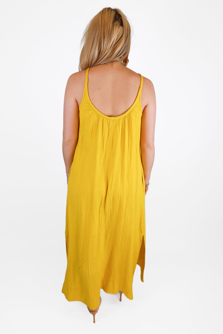 Universal Threads Yellow Cotton Gauze Maxi Dress (XS)