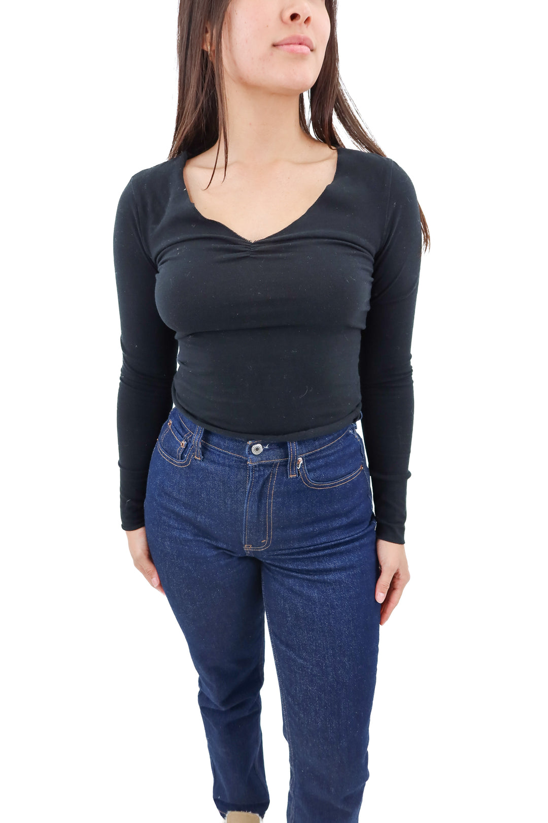 wild fable black longsleeve v-neck tee (xs)