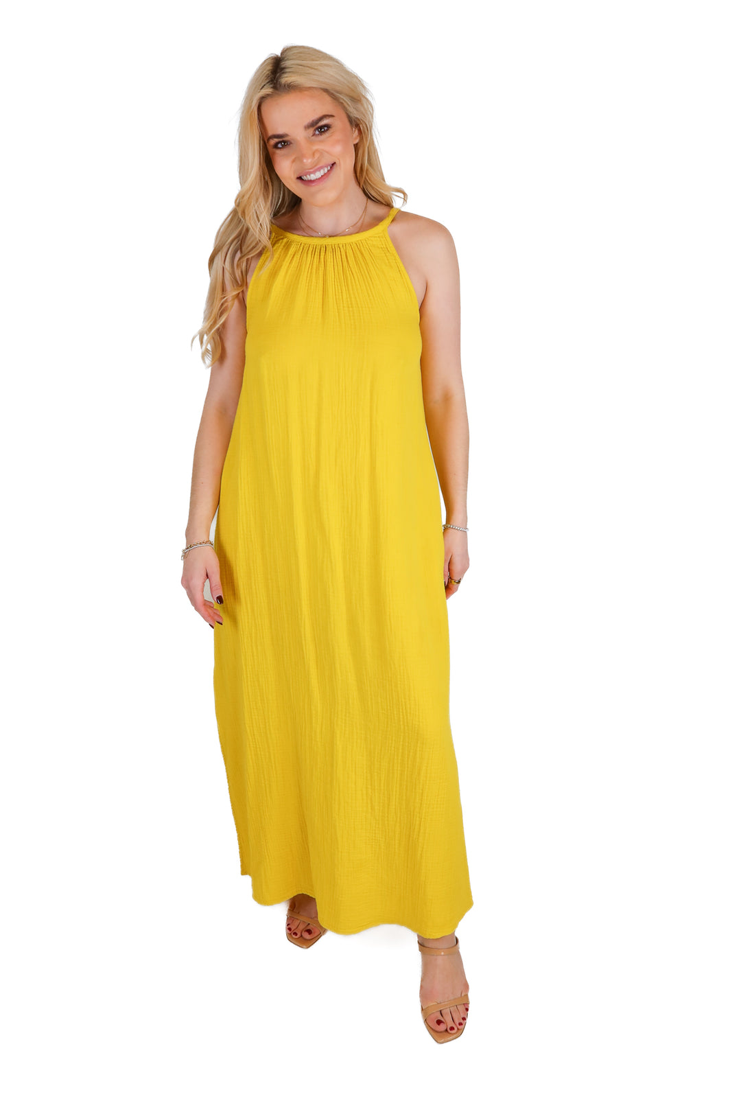 Universal Threads Yellow Cotton Gauze Maxi Dress (XS)