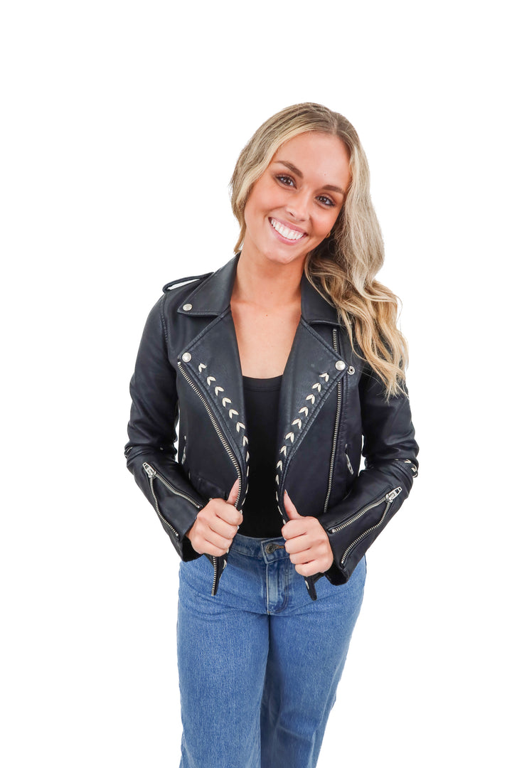 Blank NYC black leather jacket (XS)