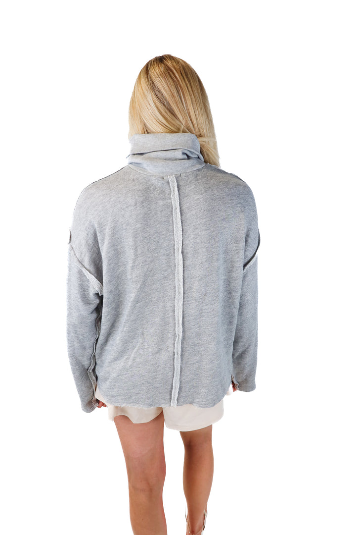 LPA grey cowl neck sweater (M)