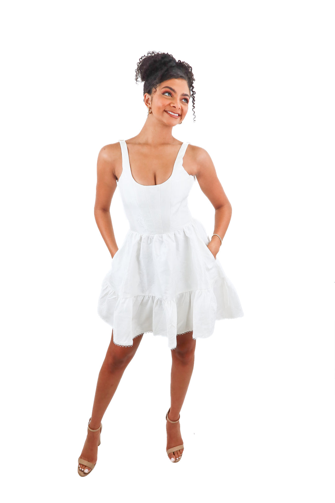 v. chapman white corset mini dress (2; retail $445)