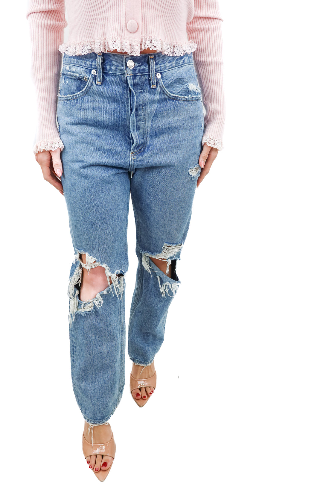 Agolde light wash distressed 90s jeans (26)