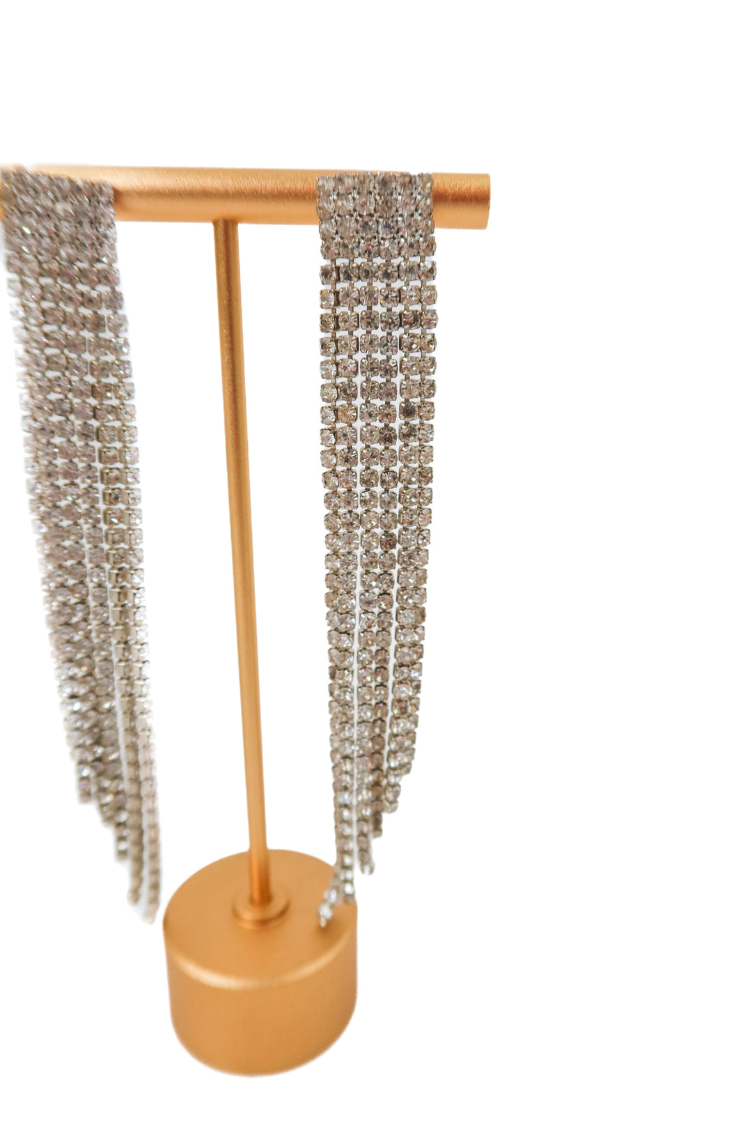 white rhinestone earrings