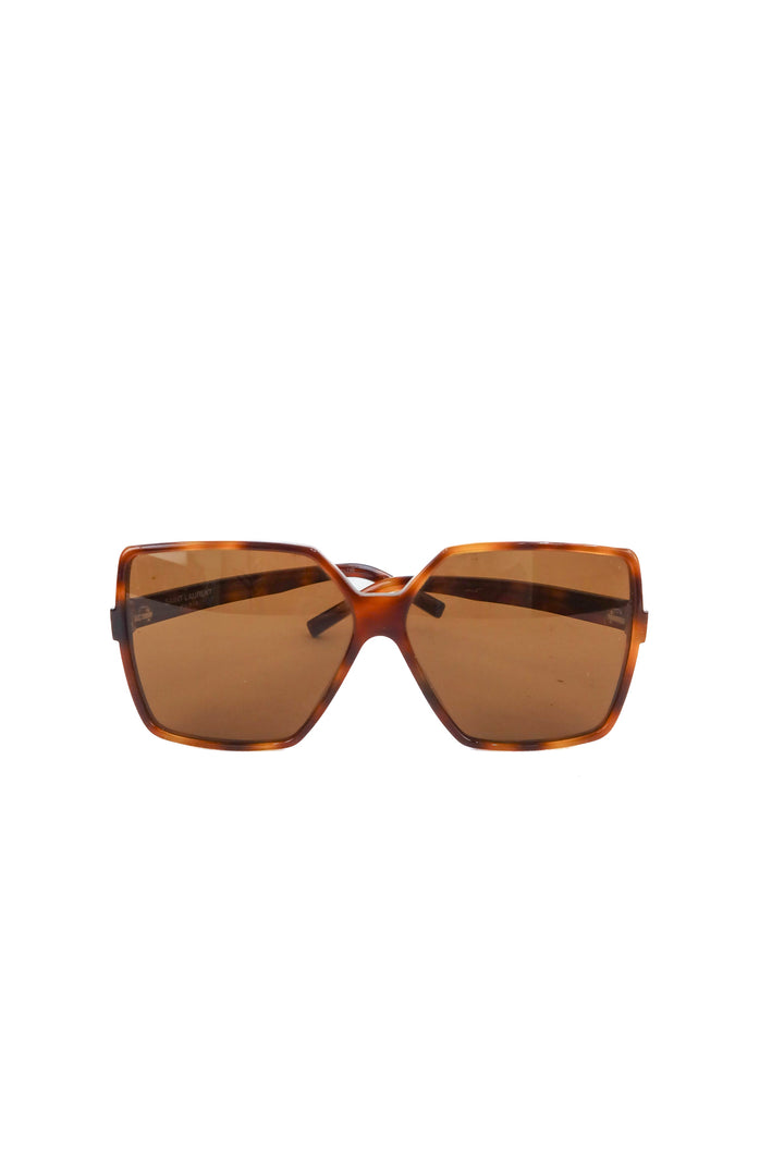 saint laurent brown square frame sunglasses