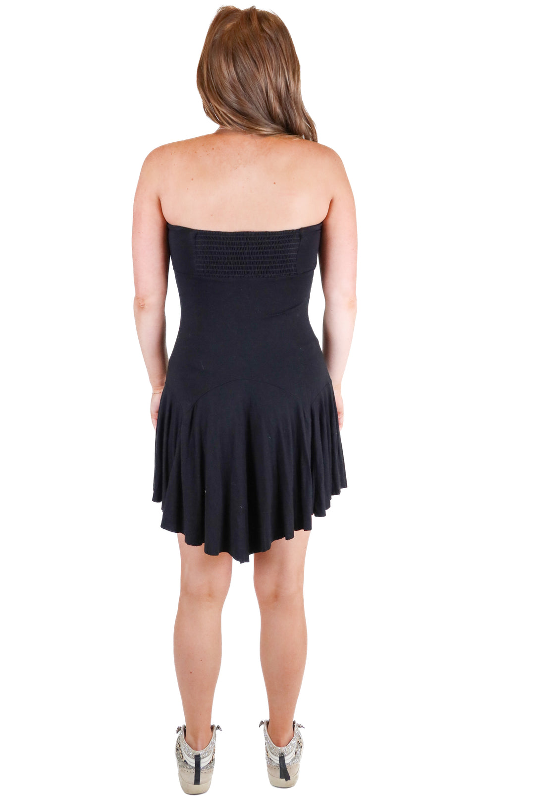 urban outfitters strapless black mini dress (s)