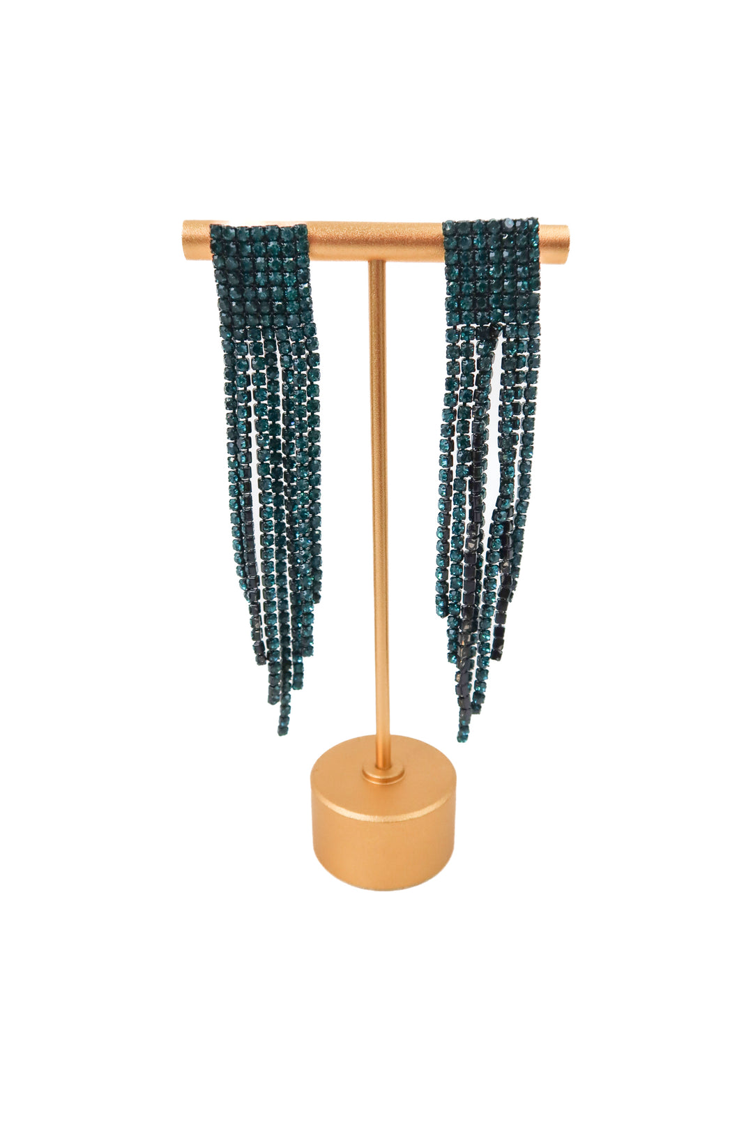 teal rhinestone earrings