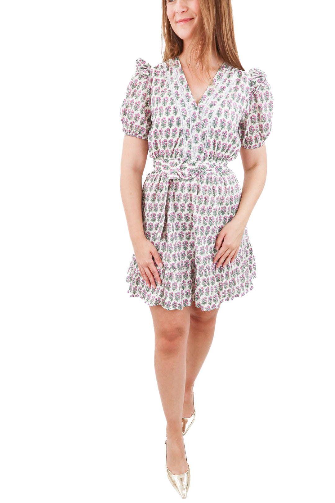 avara belted floral mini dress nwt (xs; retail $98)