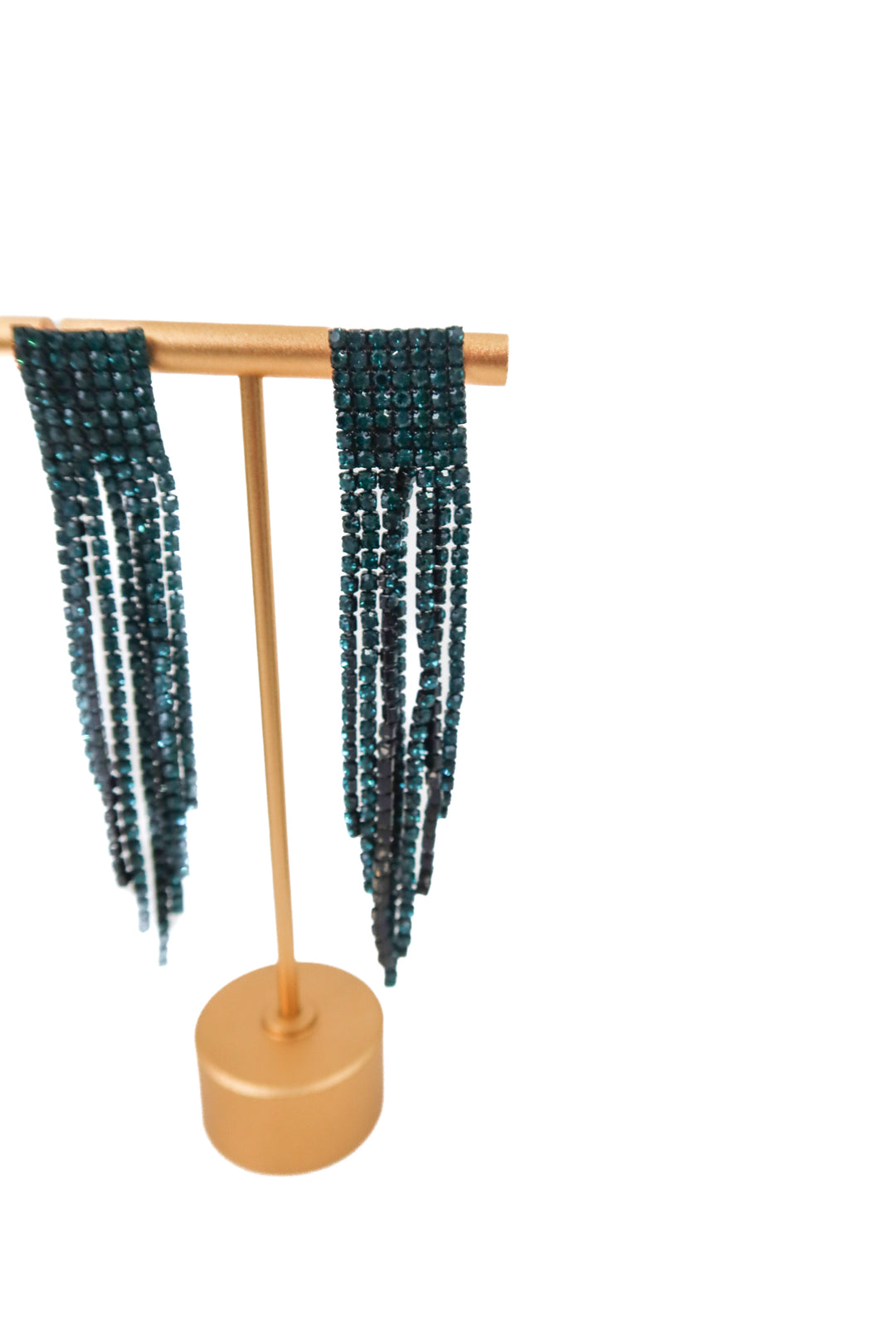 teal rhinestone earrings