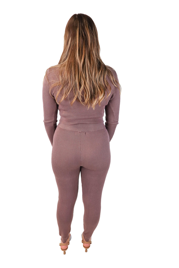 SOLD all the ways mink ribbed lounge set (m)