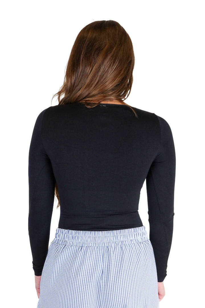 feelin girl black long sleeve bodysuit NWT (xs/s)