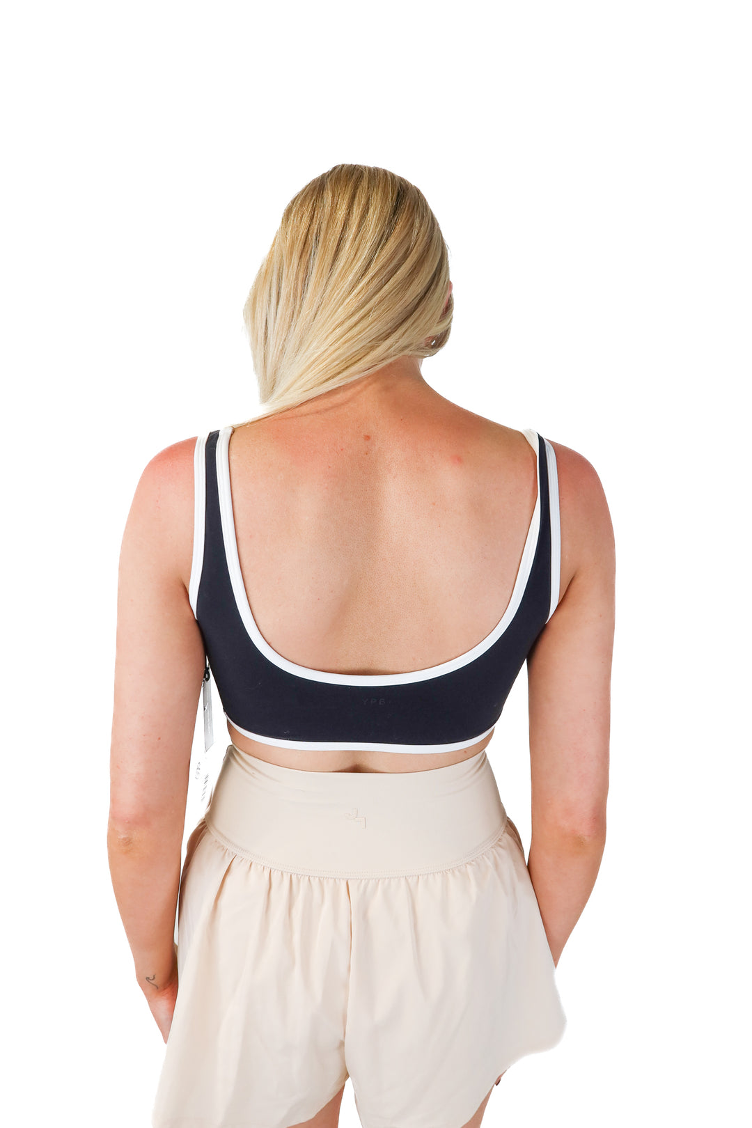 YPB black/white sports bra NWT (M; retail $45)