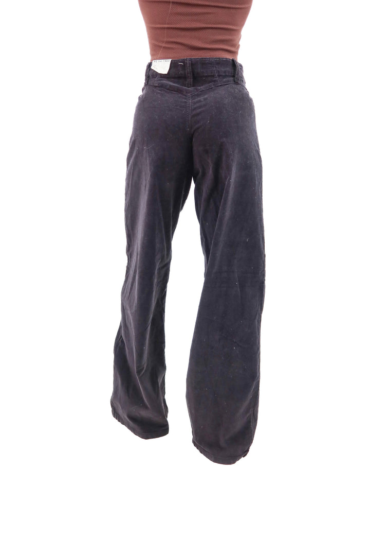 we the free black corduroy libre wide leg pants nwt (25; retail $128)