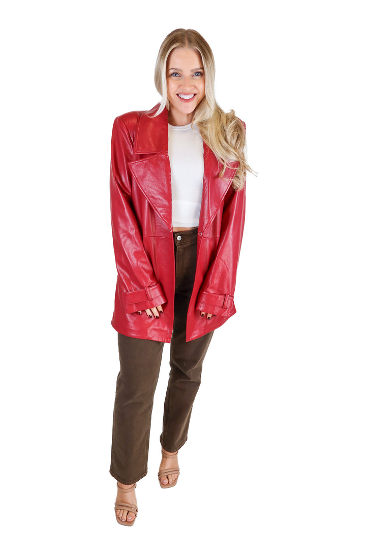 House of Harlow Vegan Red Leather Coat NWT (S; retails for $258)