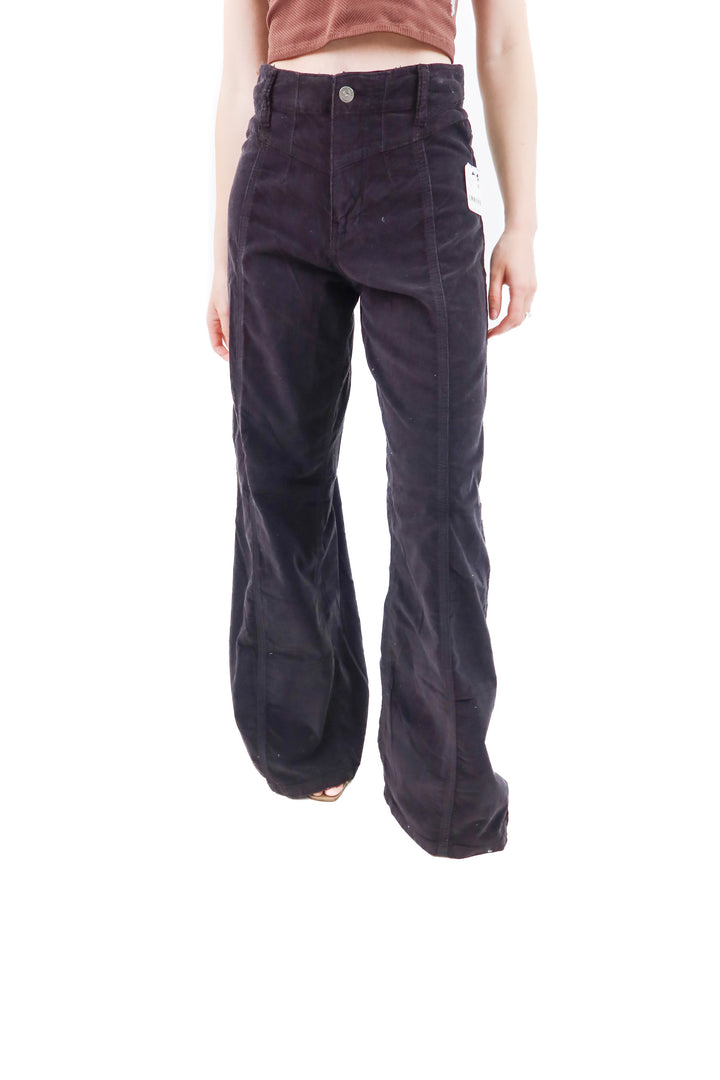 we the free black corduroy libre wide leg pants nwt (25; retail $128)