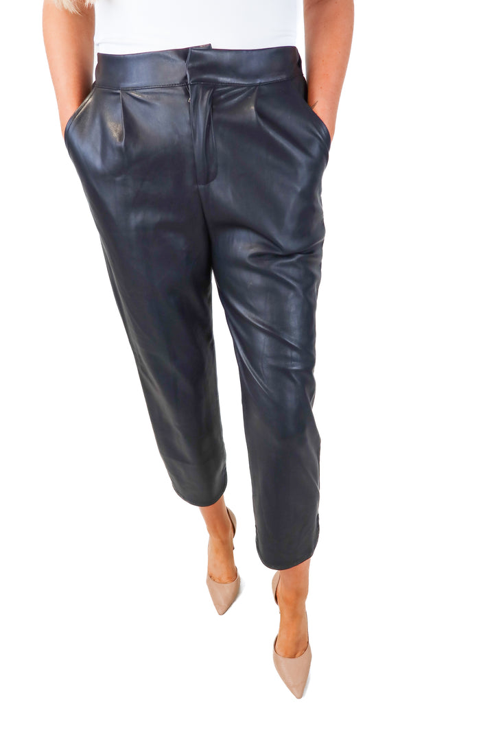 bishop + young black vegan leather pants (m; retail $135)
