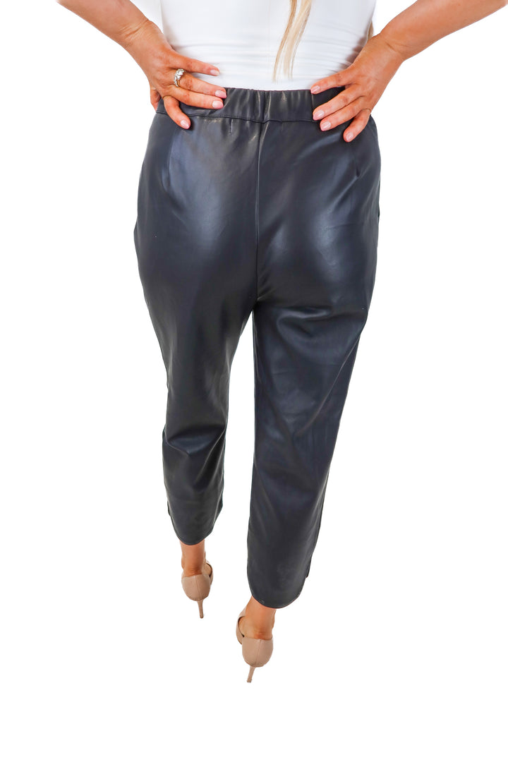 bishop + young black vegan leather pants (m; retail $135)