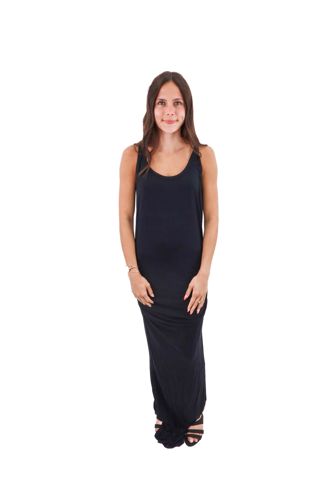 victoria secret black ruched maxi dress (m; retail $99)