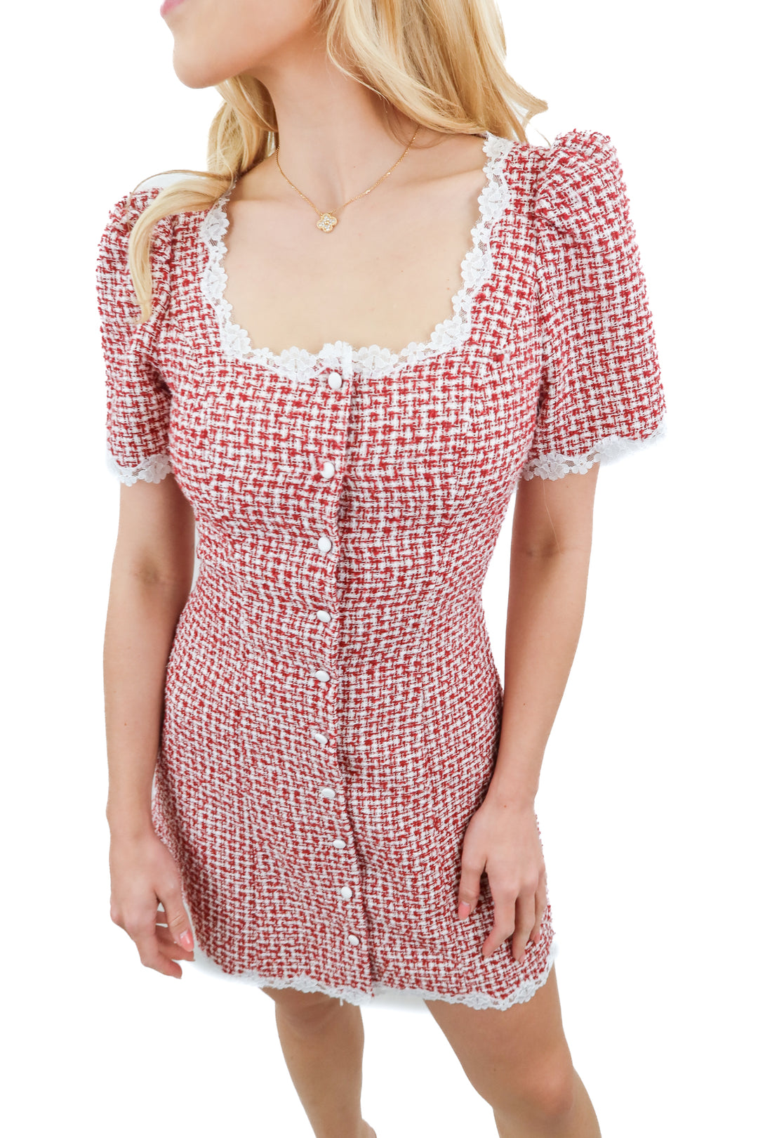 reformation red gingham dress (2; retail $248)