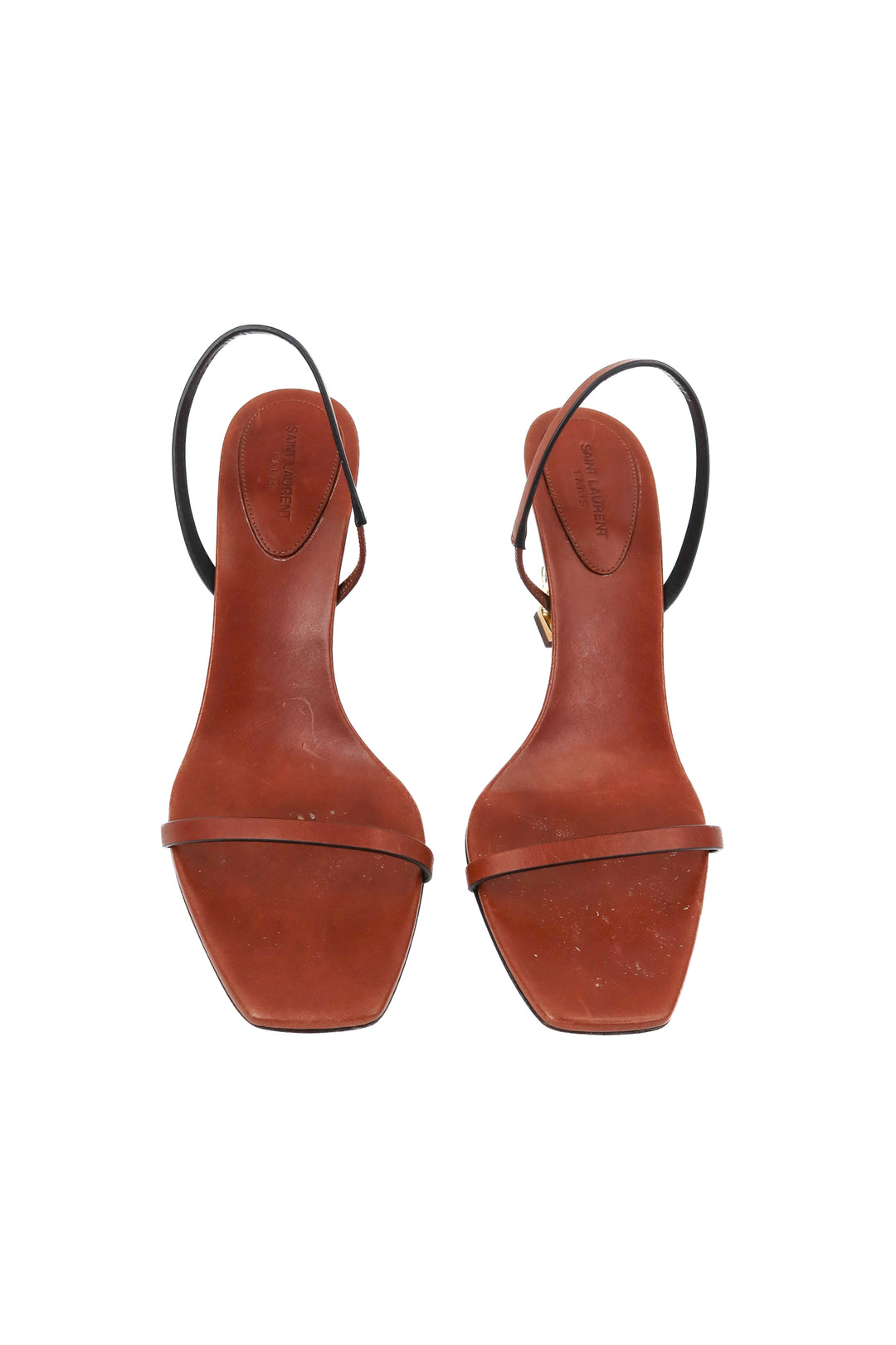 Opyum Leather YSL-Heel Slide Sandals (40; retail $1,300)*