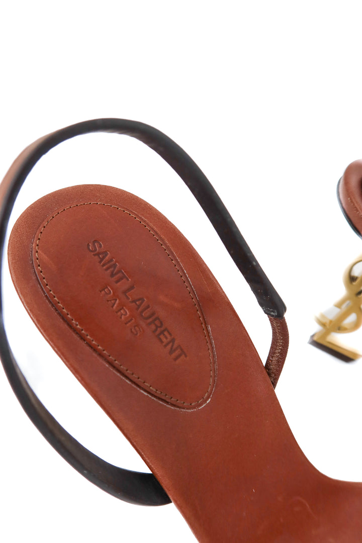 Opyum Leather YSL-Heel Slide Sandals (40; retail $1,300)*
