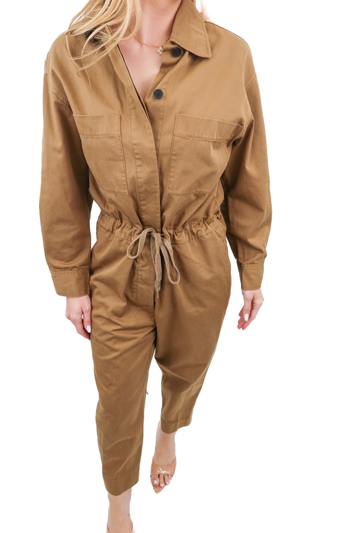 M.M. Lafleur brown button up jumpsuit (S)