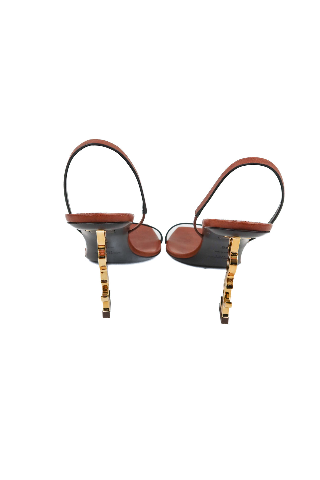 Opyum Leather YSL-Heel Slide Sandals (40; retail $1,300)*