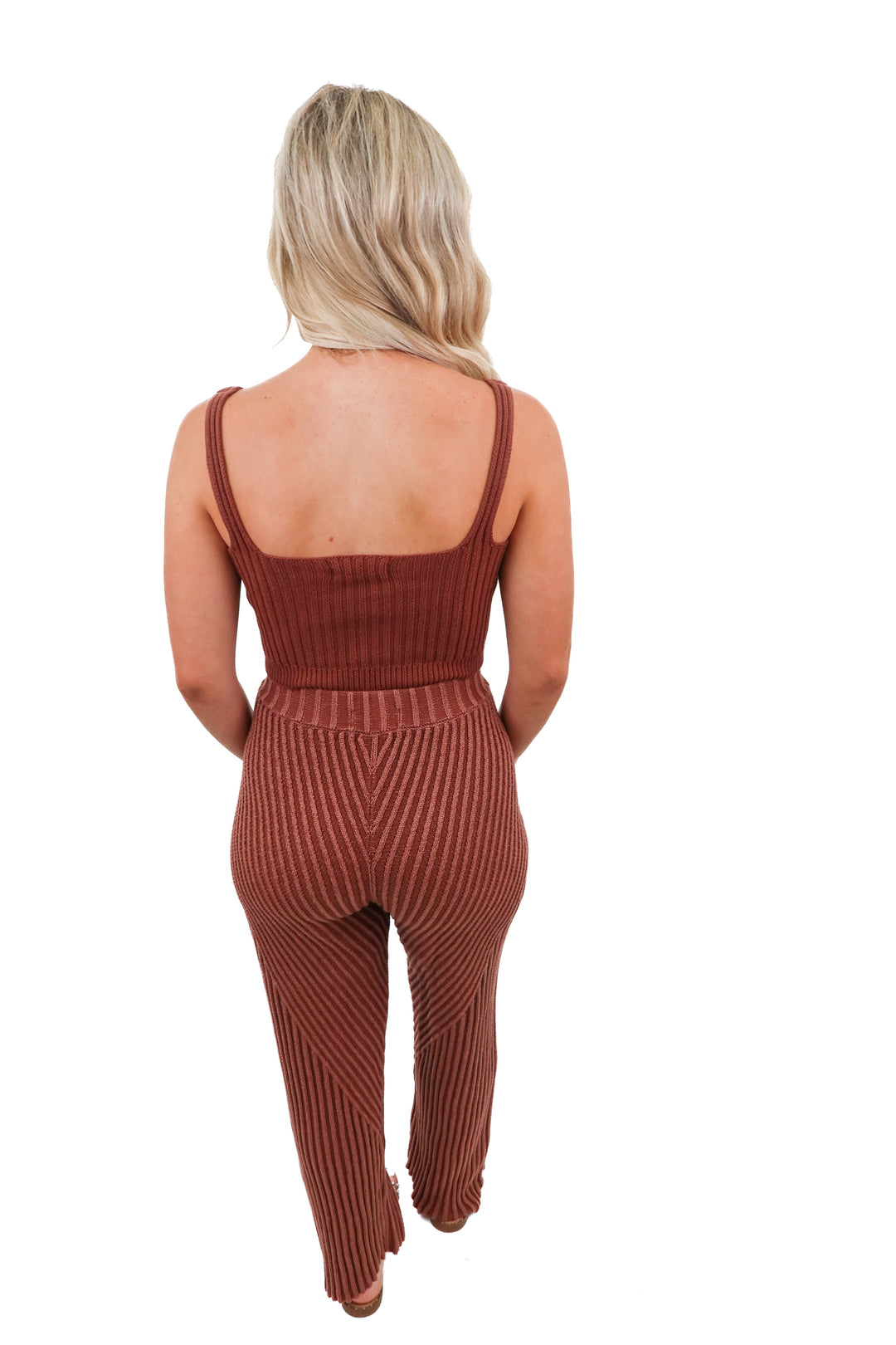 Soluna Collective brown sweater set (S; retail $250)