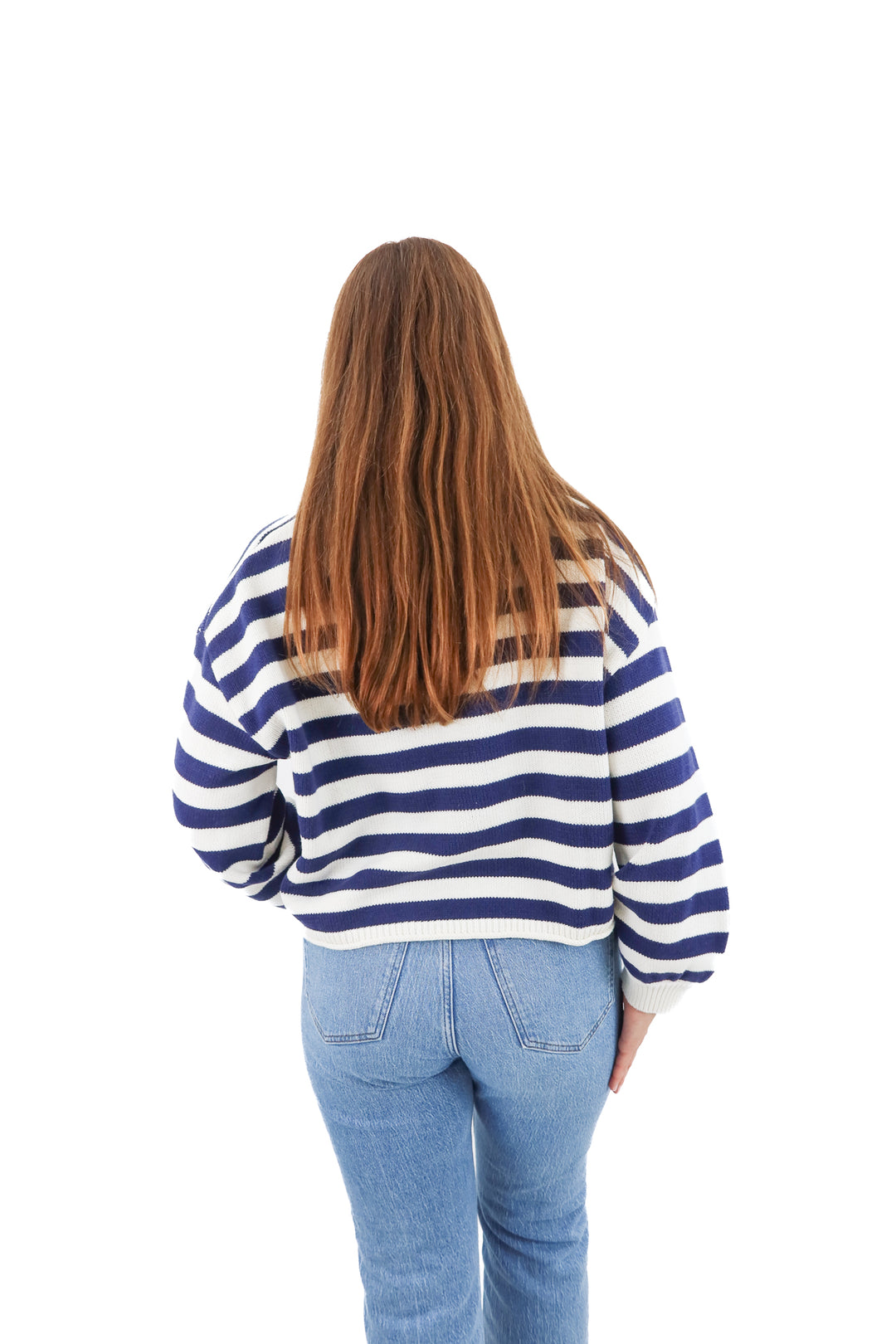 buttermelon blue/white stripe knit sweater (s; retail $29)